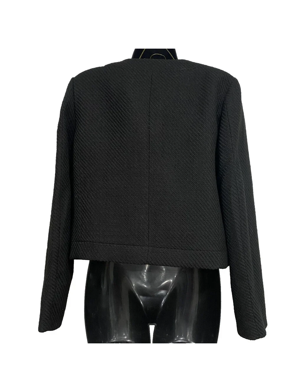 New! J.Crew Black Lady Tweed Jacket Size 10 Gold Button Academia Career Classic